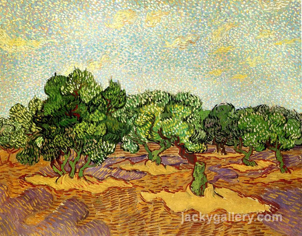 Olive Grove - Pale Blue Sky, Van Gogh painting